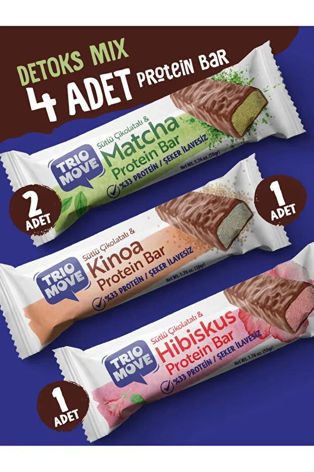 Protein Bar 4'lü Karışık Tanışma Paketi 50 gr X4 Adet (Paket 3) Trio Move