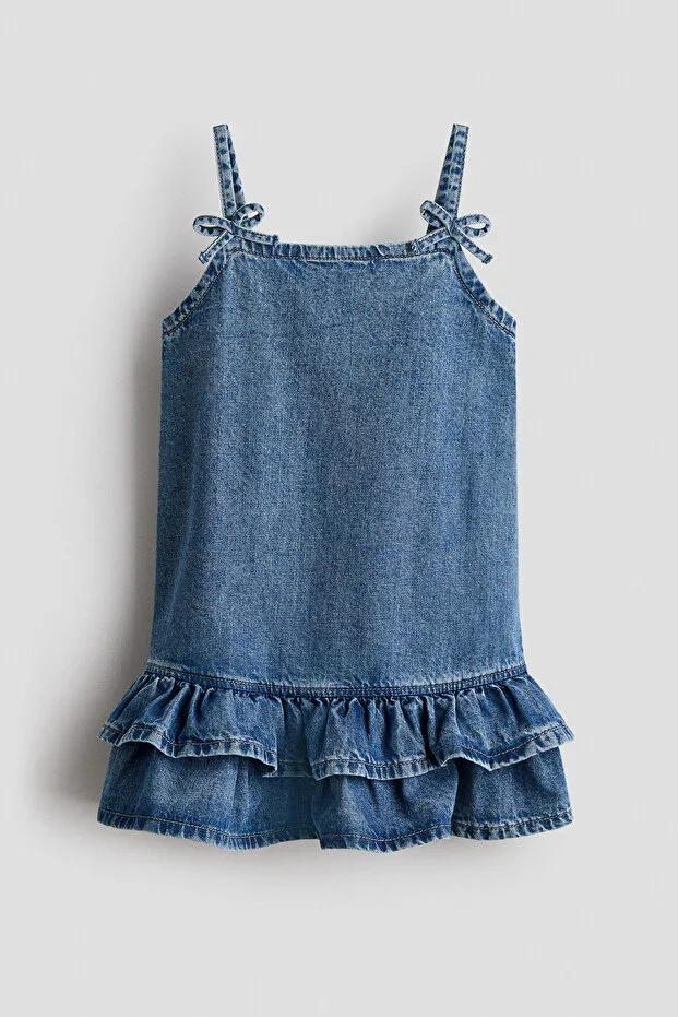 Bow Detailed Denim Dress
