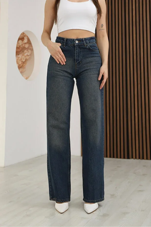 macharel jeans Women High Waist Jean Kot Palazzo Pants