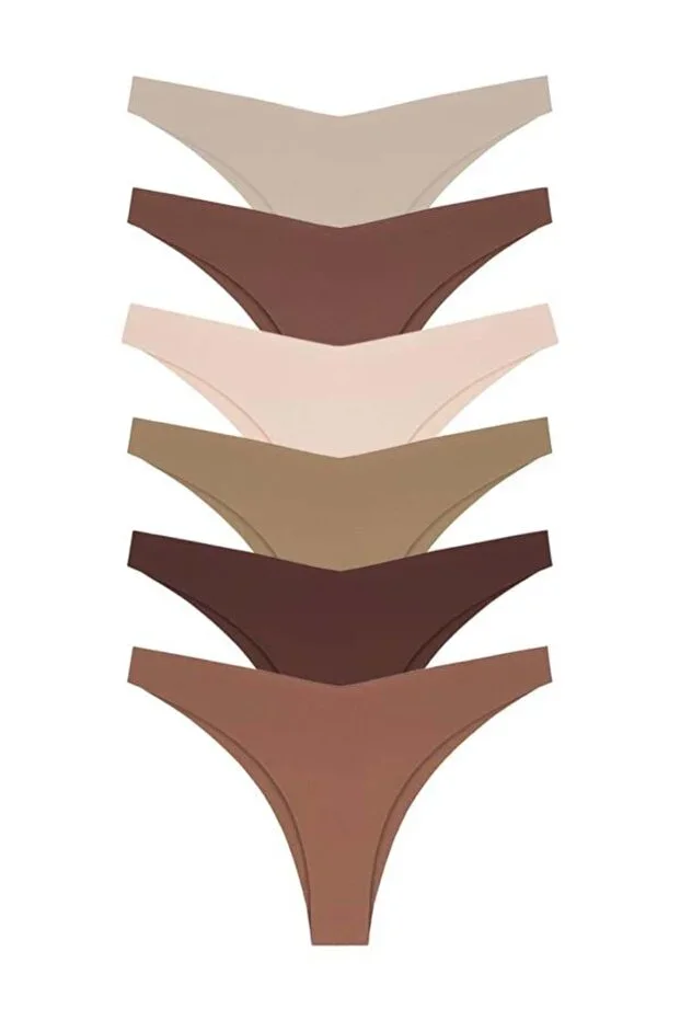 Cottonhill Women's Laser Cut Brazilian Briefs 6-Pack