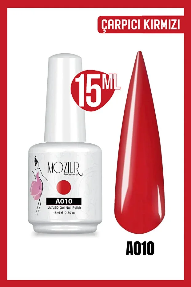 MOZIUR Permanent Nail Polish UV LED A010 (RED SERIES) 15ml