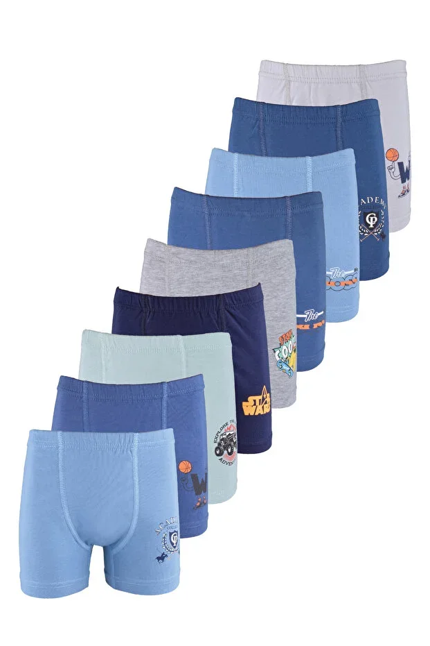 Penye Lycra 5 Piece Set Colorful Patterned Boys Boxer