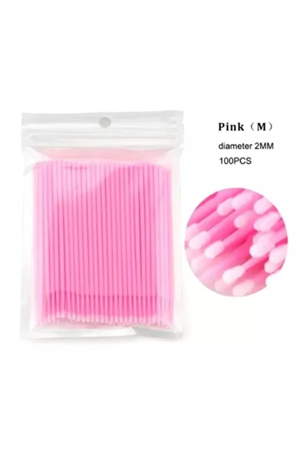 100 Pcs Silk Eyelash Microbrush Brush