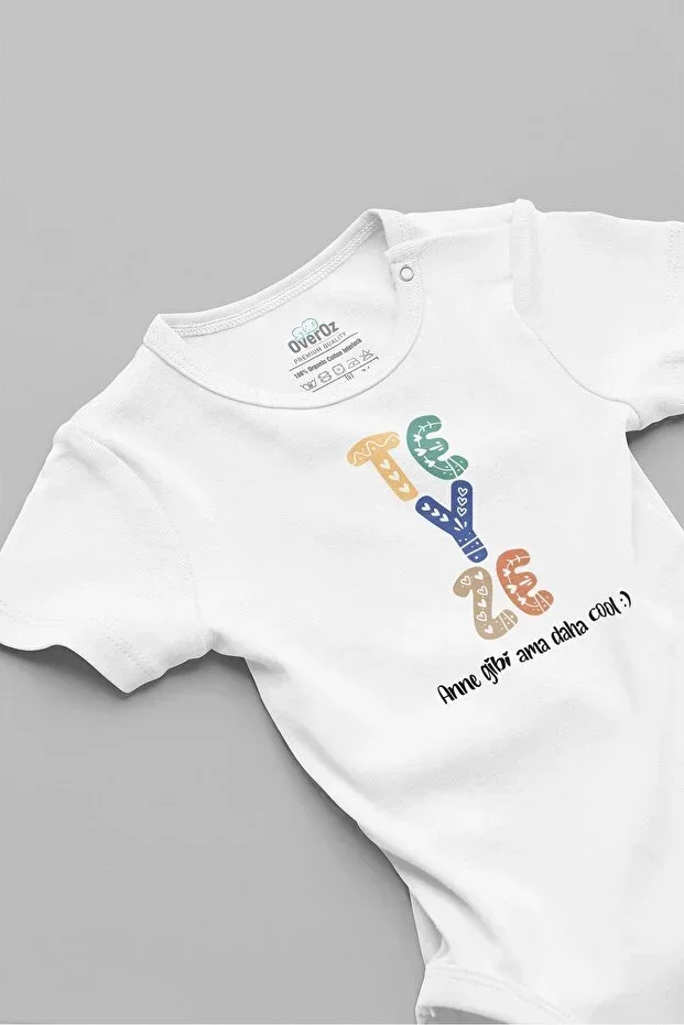 Organic 100% Cotton Aunt Like Mom But Cooler Printed Baby Bodysuit Short Sleeve Bodysuit Romper 5177