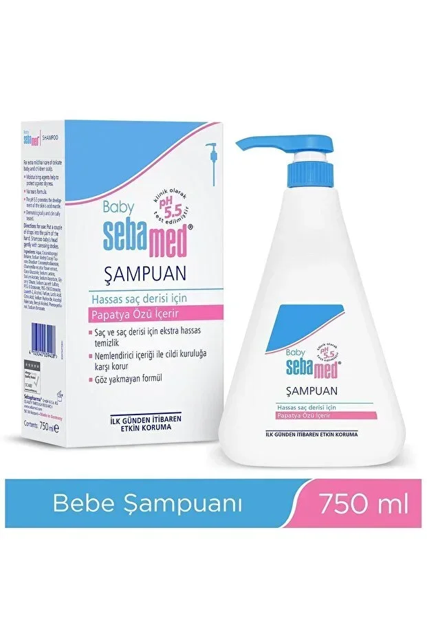 Baby Shampoo 750 ml pH 5.5 Non-Drying Eye Chamomile Extract Moisturizing Effective Hair and Body