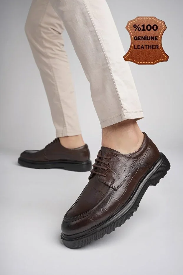 NORMAN Guaranteed Daily Classic Genuine Leather Casual Comfortable Orthopedic Thick Sole Men's Shoes