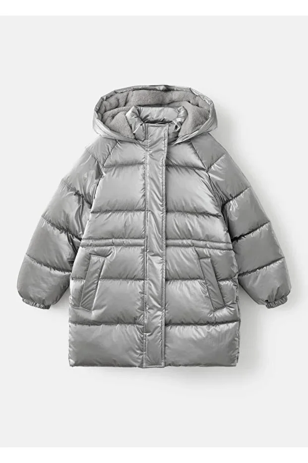 Metallic puffer anorak