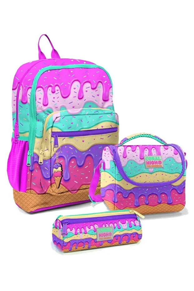 Primary School Bag Set Colorful Ice Cream - Girls