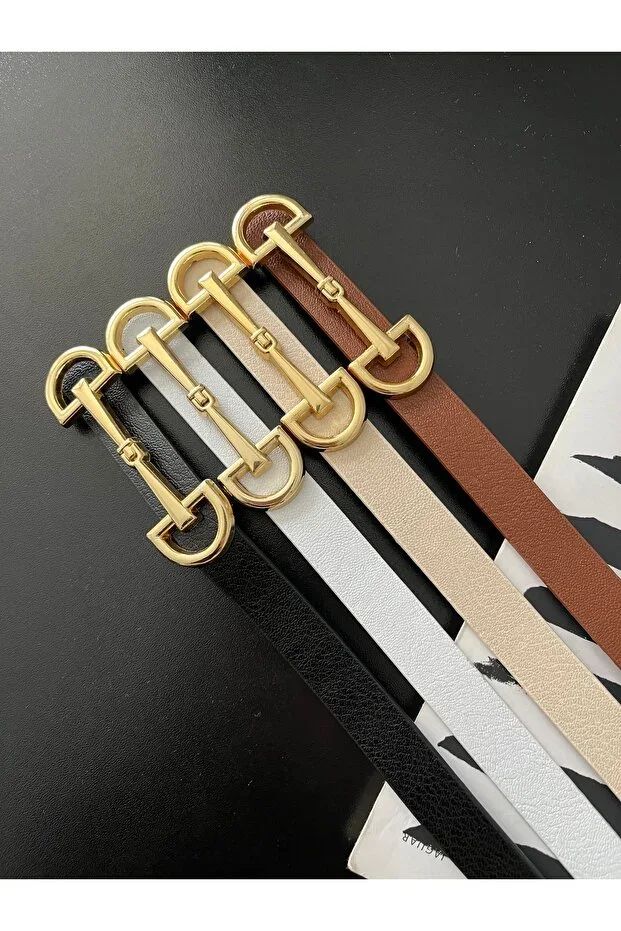 4-Piece Opportunity Product Long Buckle Thin Women's Belt, Jacket Belt, Shirt Belt, Dress Belt