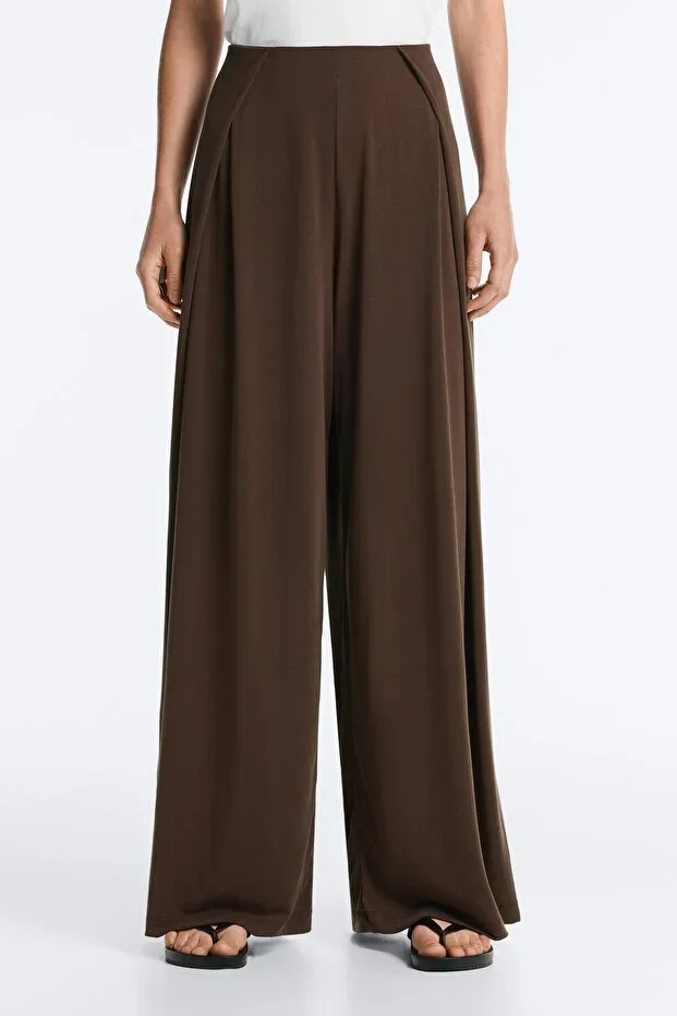 Oysho Side-Pleated Modal Blend Straight Trousers