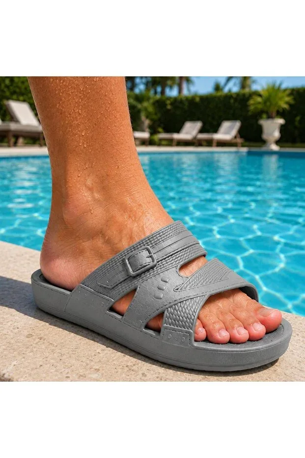 Unisex Non-Slip Sole Pool & Beach Slippers - Beachwear Comfortable Slippers - Bathroom WC Slippers