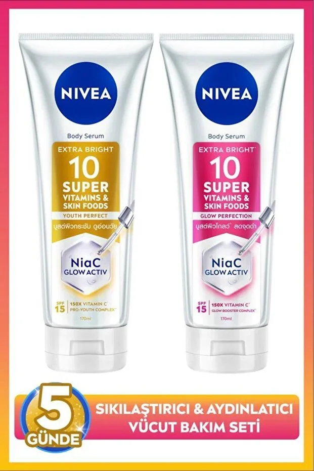 SPF15 Super10 Serum Effect Firming Body Lotion 170ml and Brightening Lotion 170ml, Moisturizing