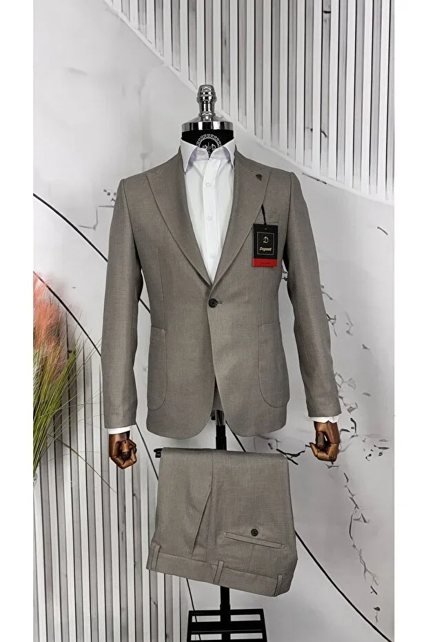Slim Fit Swallow Collar Bag Pocket Suit