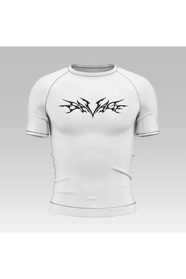 Savage Compression Slim Fit Crew Neck T-Shirt off-white Unisex Youth