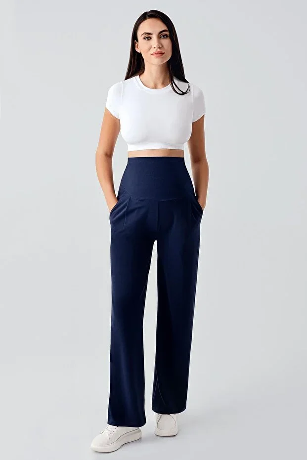 Adjustable High Waist Stretchy Maternity Palazzo Pants PLZ01