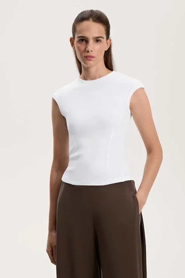 Oysho Short-sleeved t-shirt with cotton and modal rib