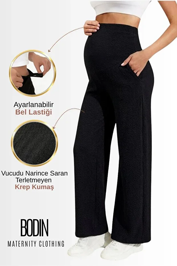 Adjustable High Waist Flexible Maternity and Postpartum Relaxed Fit Pants