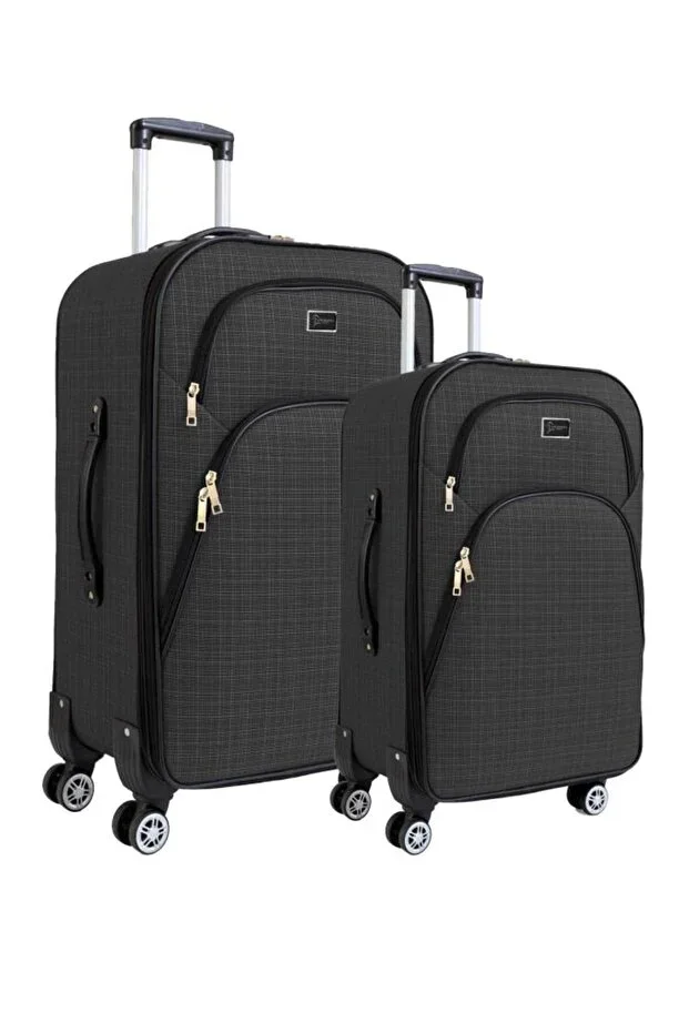 Large And Medium Suitcase Set 4 Wheels Fabric Suitcase Anthracite 1081