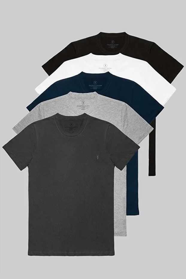 Standard Fit Basic 5-Pack T-shirt 1000