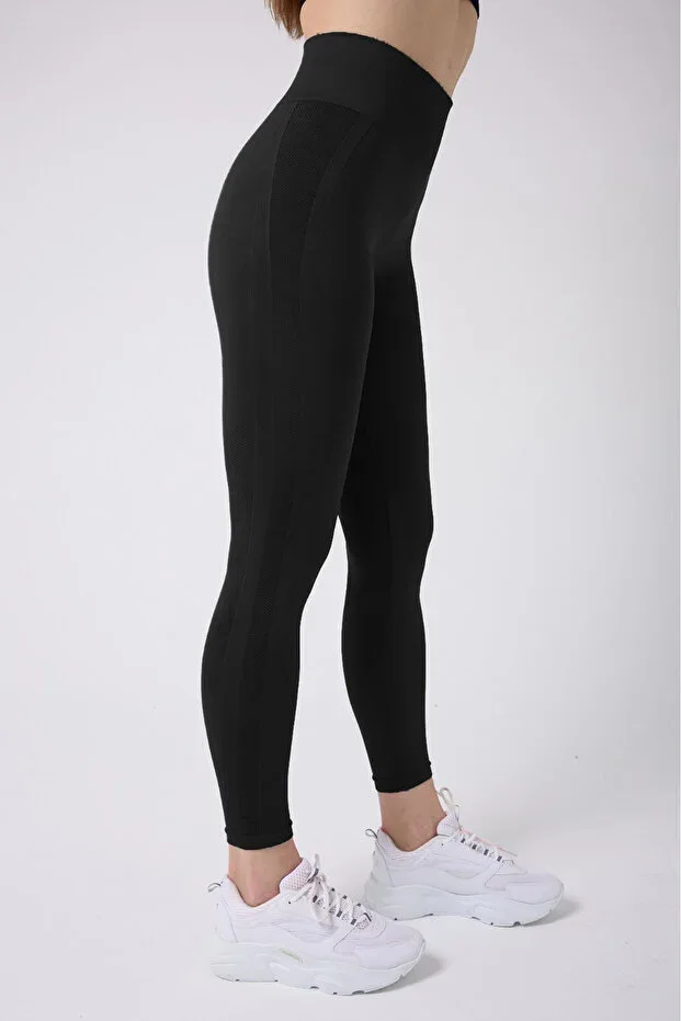 Neretol High Waist Shaping and Slimming Daily Use Yoga Running Athlete Tights Black Color