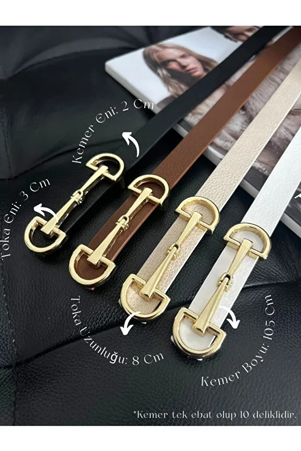 4-Piece Opportunity Product Long Buckle Thin Women's Belt, Jacket Belt, Shirt Belt, Dress Belt