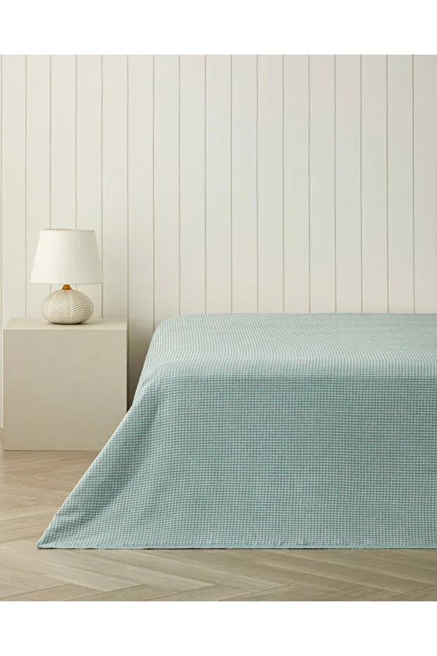 Modern Grid Double Duvet Cover 180x220 cm Celadon