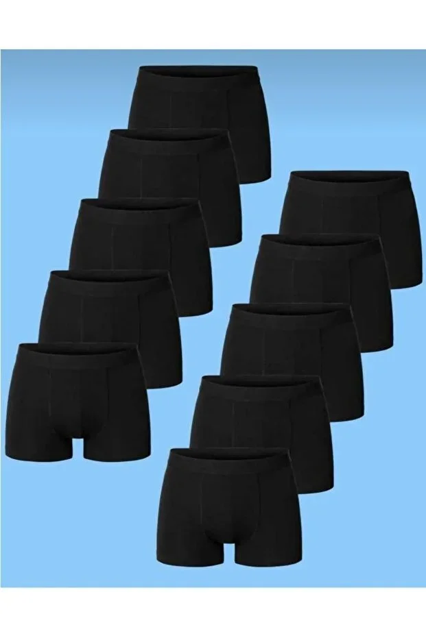 Boys' Black Lycra Boxer 10 Pack