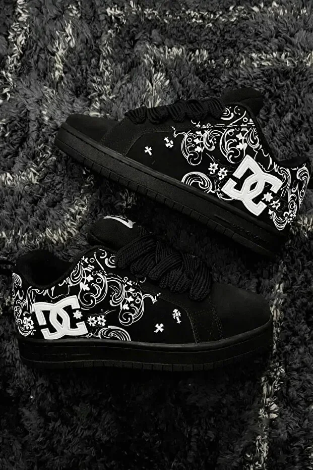 Midnight Black White Sports Shoes