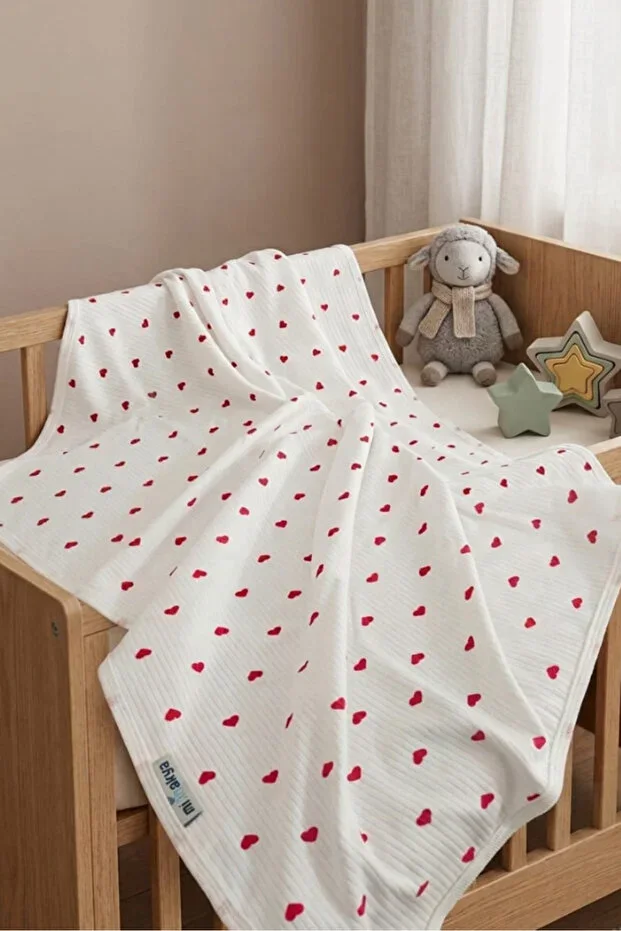 Cotton single-layer bias binding combed newborn baby blanket stroller cover 80*90