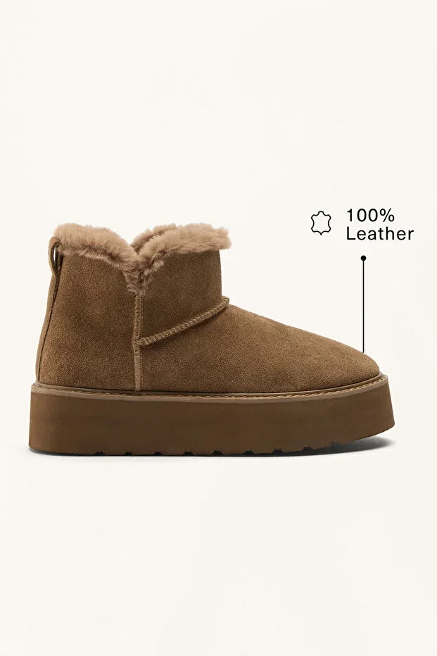 Platform leather boots
