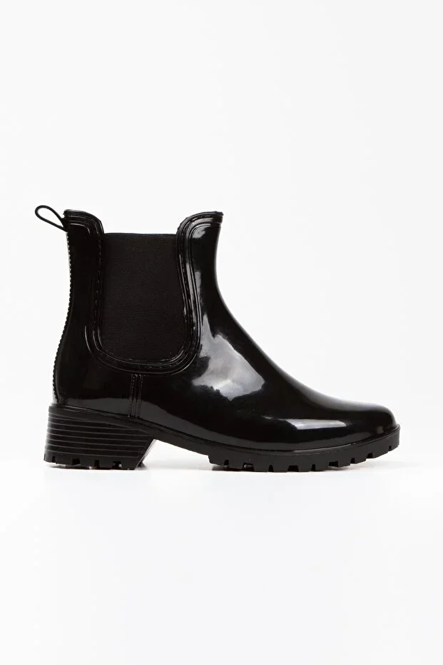 Maki Black Winter PVC Rain Boots