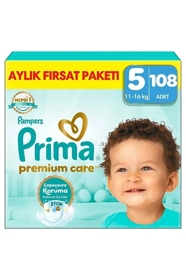 Baby Diapers Premium Care Size 5 108 Pieces Monthly Deal Pack