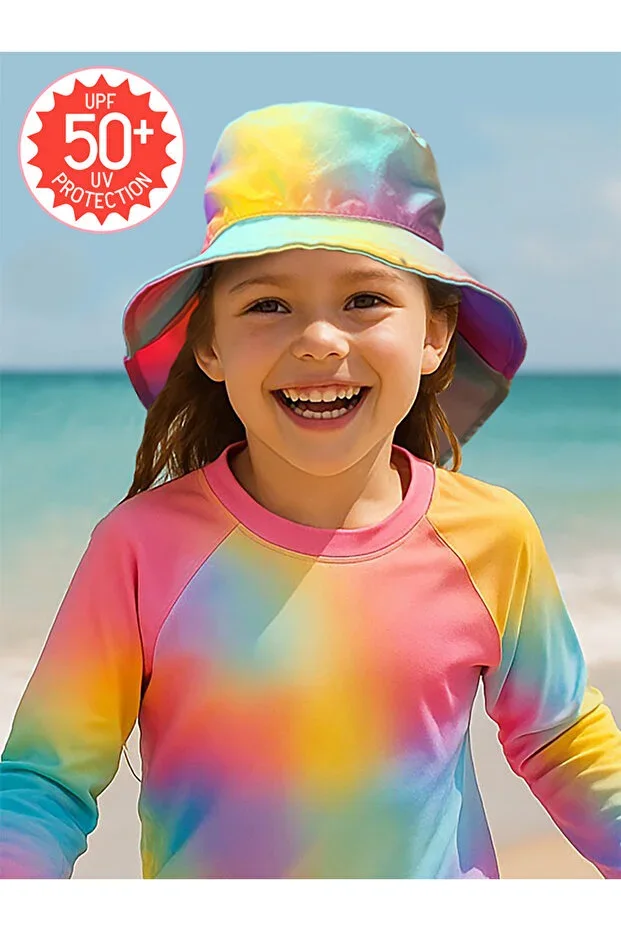 UV Protection Batik Pattern Girl's Hat