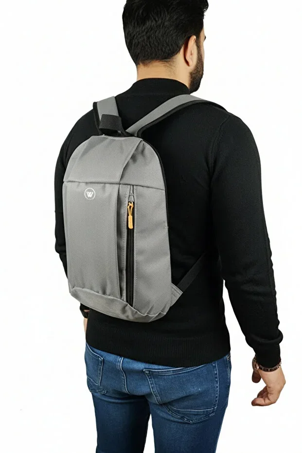 Unisex Light Grey Camping Cycling Hiking Mini Backpack