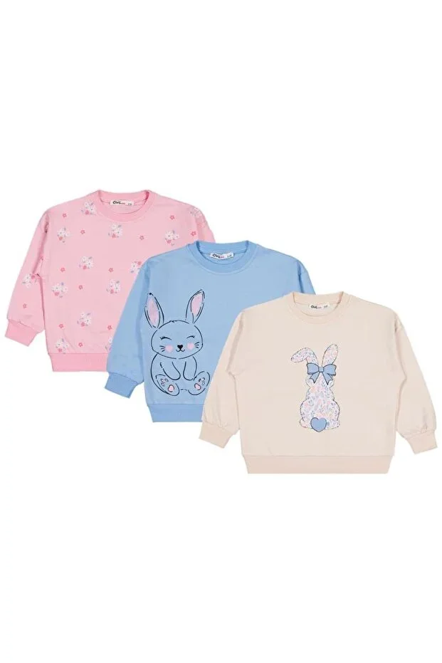 Rabbit Print 3-Piece Set 2-5 Years Sweatshirt - Standard 5-6 Years
