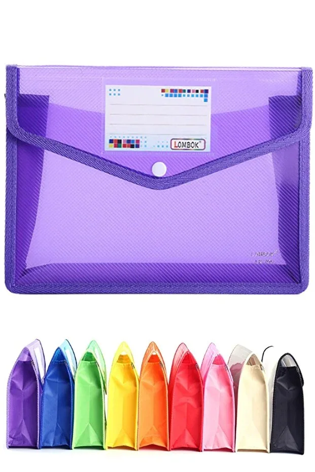 A4 Document File, Pp Bellows Bag 2 Pcs Purple