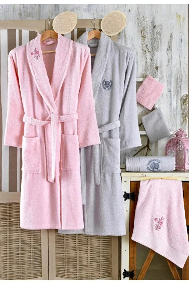 Rüya 10 Piece Embroidered Bathrobe Set | Bathrobe Set | Dowry Set