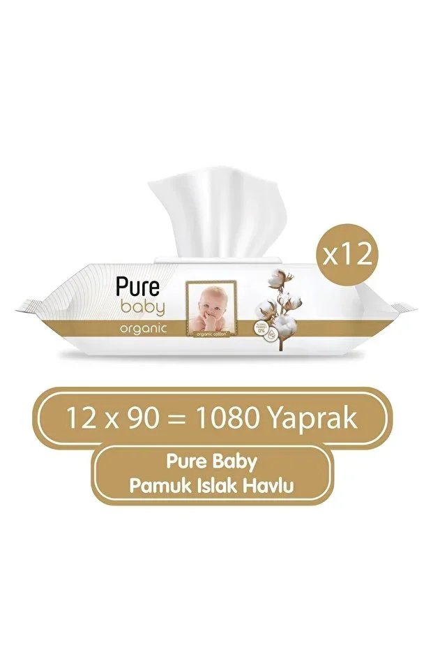 Organic Cotton Wet Wipes 12x90 (1080 Sheets)
