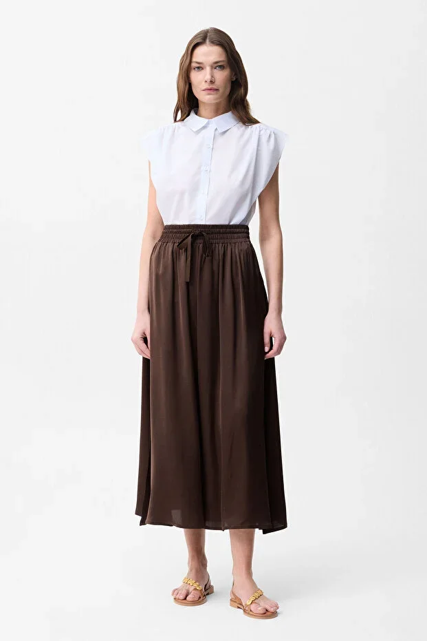 adL Elastic Waist Satin Skirt