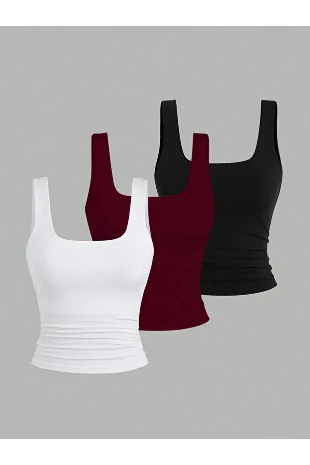 Machetta Women's 3-Piece Lycra Basic Blouse