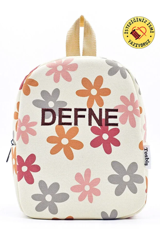 [WE WRITE THE NAME YOU WANT WITH EMBROIDERY] Vintage Flowers 0-8 Years Kids Backpack, Kindergarten Bag
