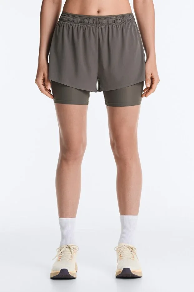 Oysho Mid rise 2-in-1 technical Shorts