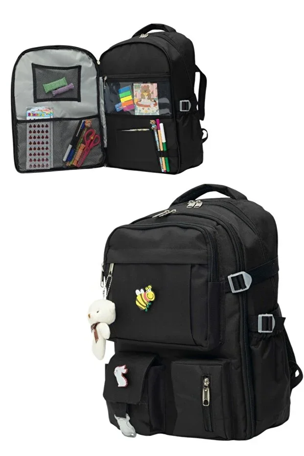 Kawaii Orthopedic Special Design Multi-Pocket Waterproof New Generation Unisex School Bag with Accessories