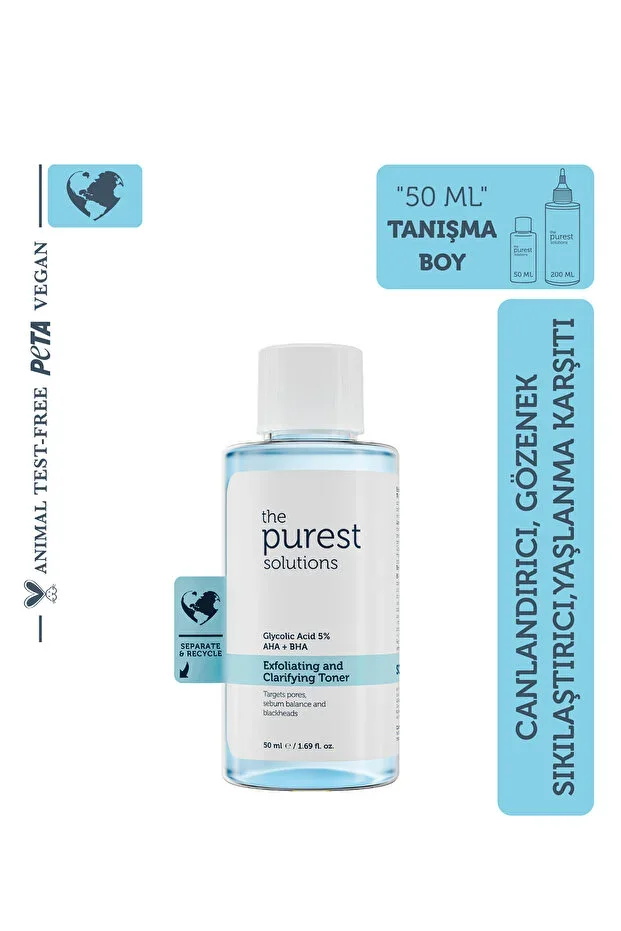 The Purest Solutions Introduction Size Revitalizing And Pore Tightening Glycolic Acid Blue Tonic 50 ml