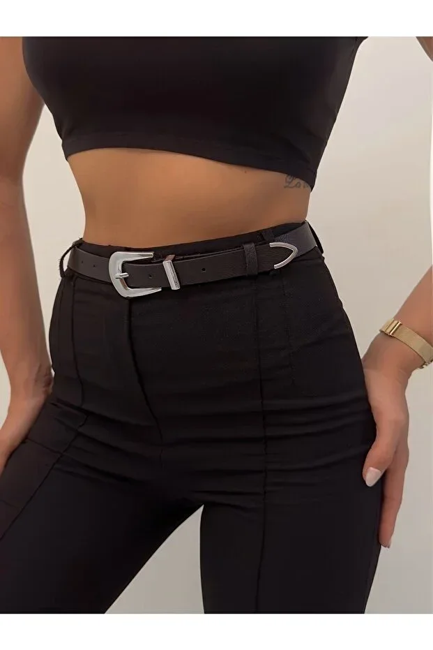 Bridge Buckle End Set Women's Pants Belt, Jacket Belt, Dress Belt, Shirt Belt