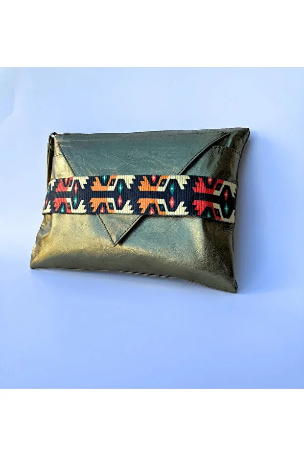 Shinny Green Lover Clutch / Shiny green leather portfolio bag