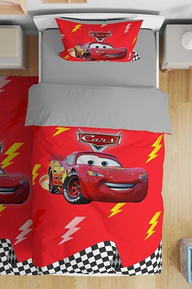 Racing Red Mcqueen Pattern Single Baby Children Duvet Cover Set