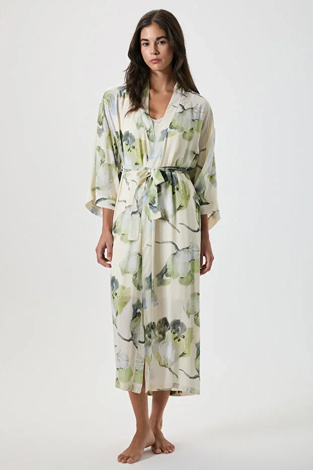 Patterned bathrobe set