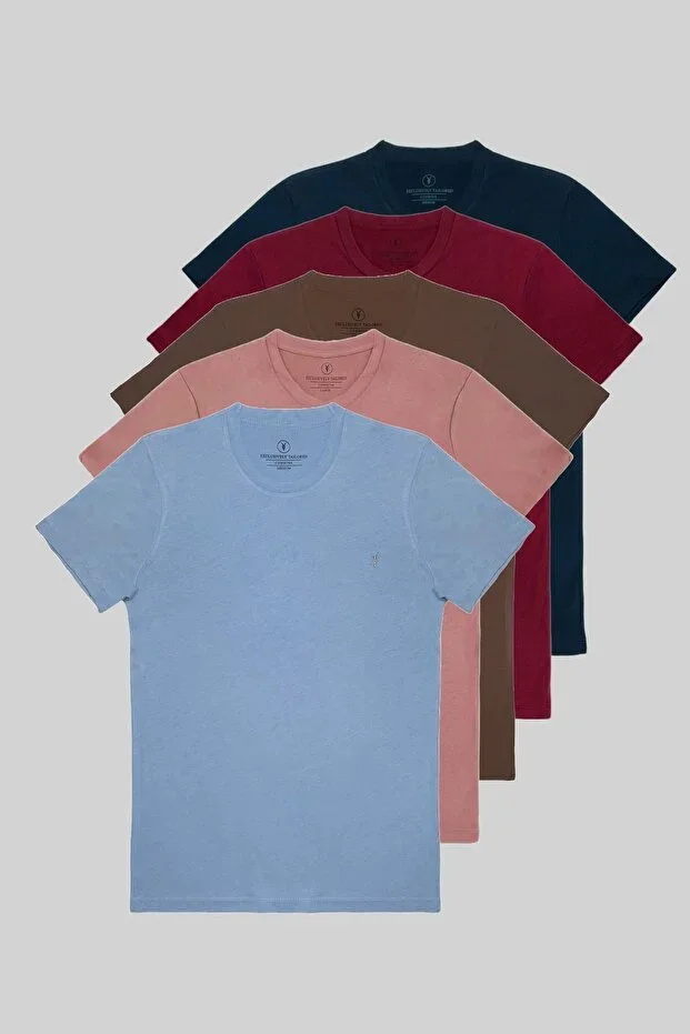 Men's 5-Pack Crew Neck Basic T-Shirt