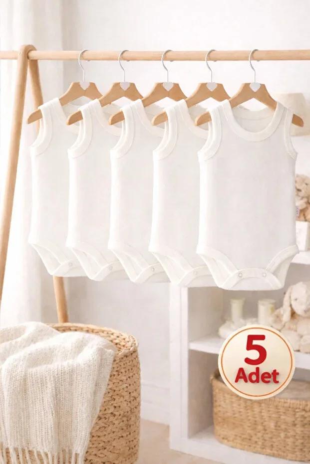 5-Piece 0-6 Years Bicycle Collar Snap Button Bodysuit Romper Undershirt Newborn Hospital Exit Girl Boy Baby Child